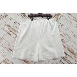 Vintage Adonna Pettipants 2X PJ Lounge Short Cut to Shorten Bloomers White Nylon
